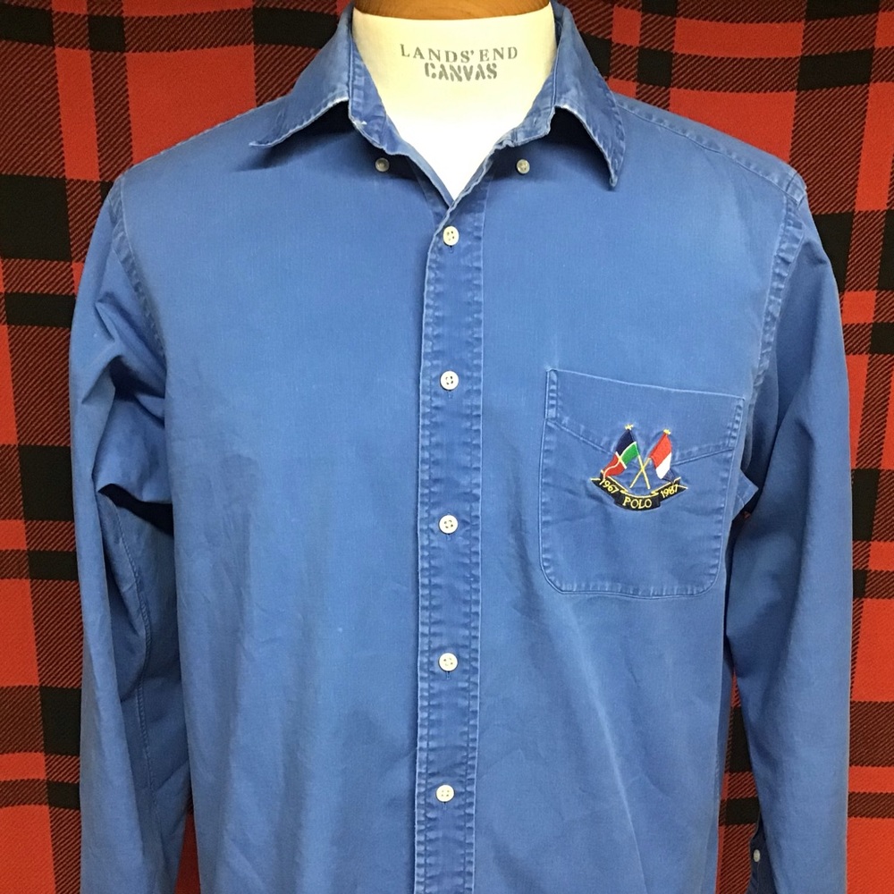 GUC POLO Rare vintage 1987 two flag shirt sz L